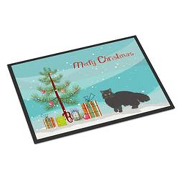 Carolines Treasures 24 x 36 in. Black Persian Traditional Cat Merry Christmas Indoor or Outdoor Mat CK4680JMAT - main